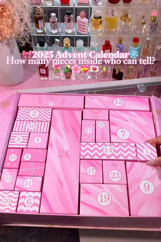 Pink Christmas advent calendar box